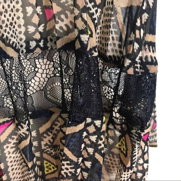 BCBGeneration Printed Woven Cami w/Lace Insert XXS - Picture 7 of 8